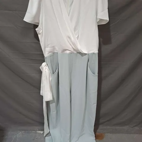 PHASE EIGHT ELOISE JUMPSUIT IN DUCK EGG BLUE/IVORY SIZE 22