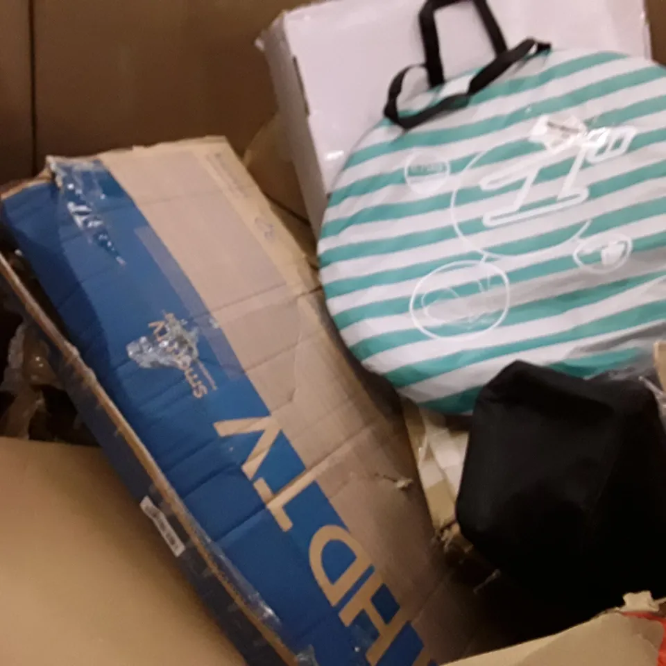 PALLET OF ASSORTED PRODUCTS INCLUDING HOMIDEC DRYING RACK, BLADELESS PURIFIER & HEATER FAN, POP UP TENT, AIR MATTRESS, CLOTHES DRYER