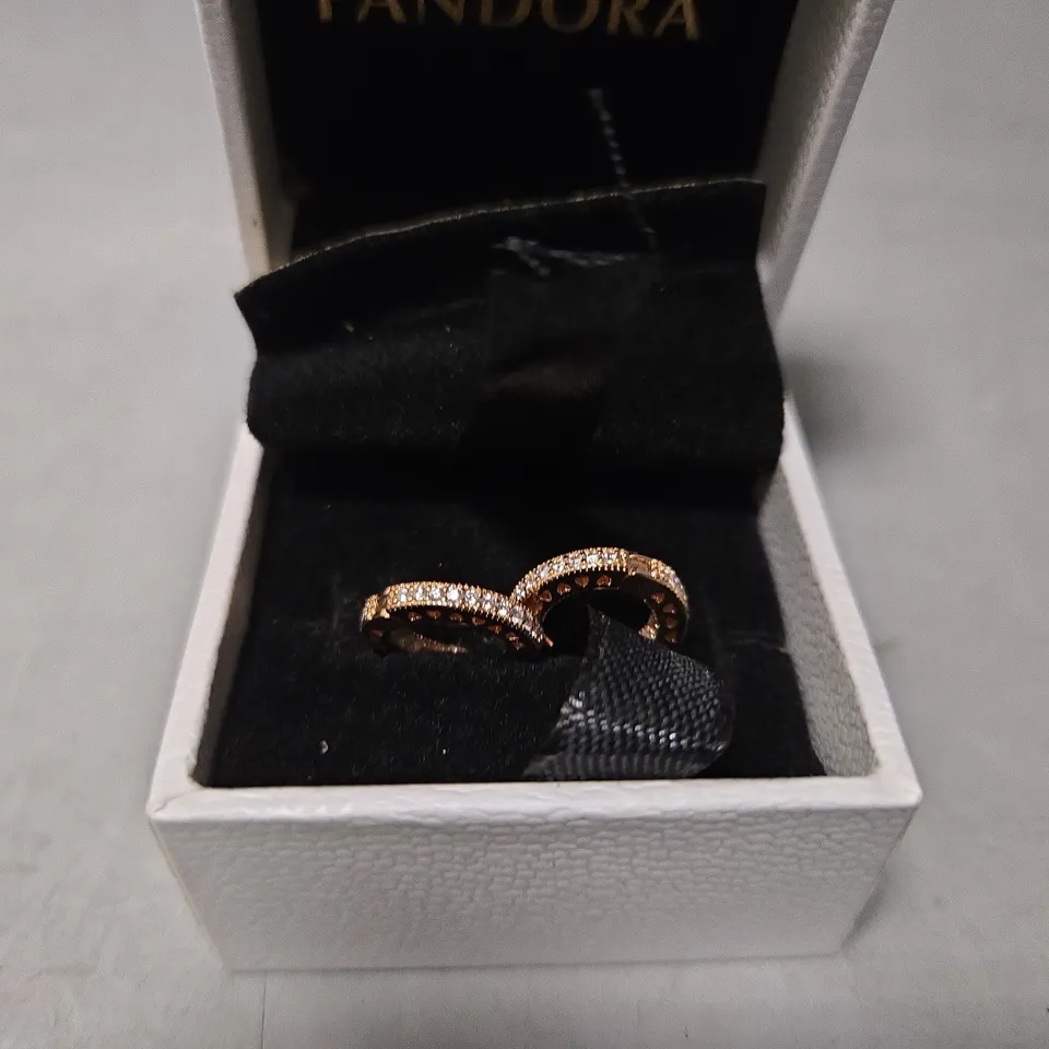 BOXED PANDORA ROSE GOLD CIRCLE EARRINGS 