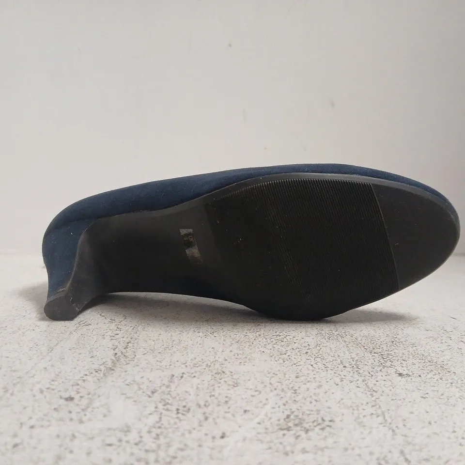 LADIES' NAVY SUEDE HIGH-HEELED COURT SHOES SIZE UK 6