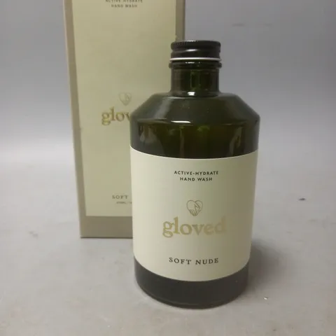 GLOVED SOFT NUDE ACTIVE-HYDRATE HAND WASH 375ML - COLLECTION ONLY - GLASS BOTTLE