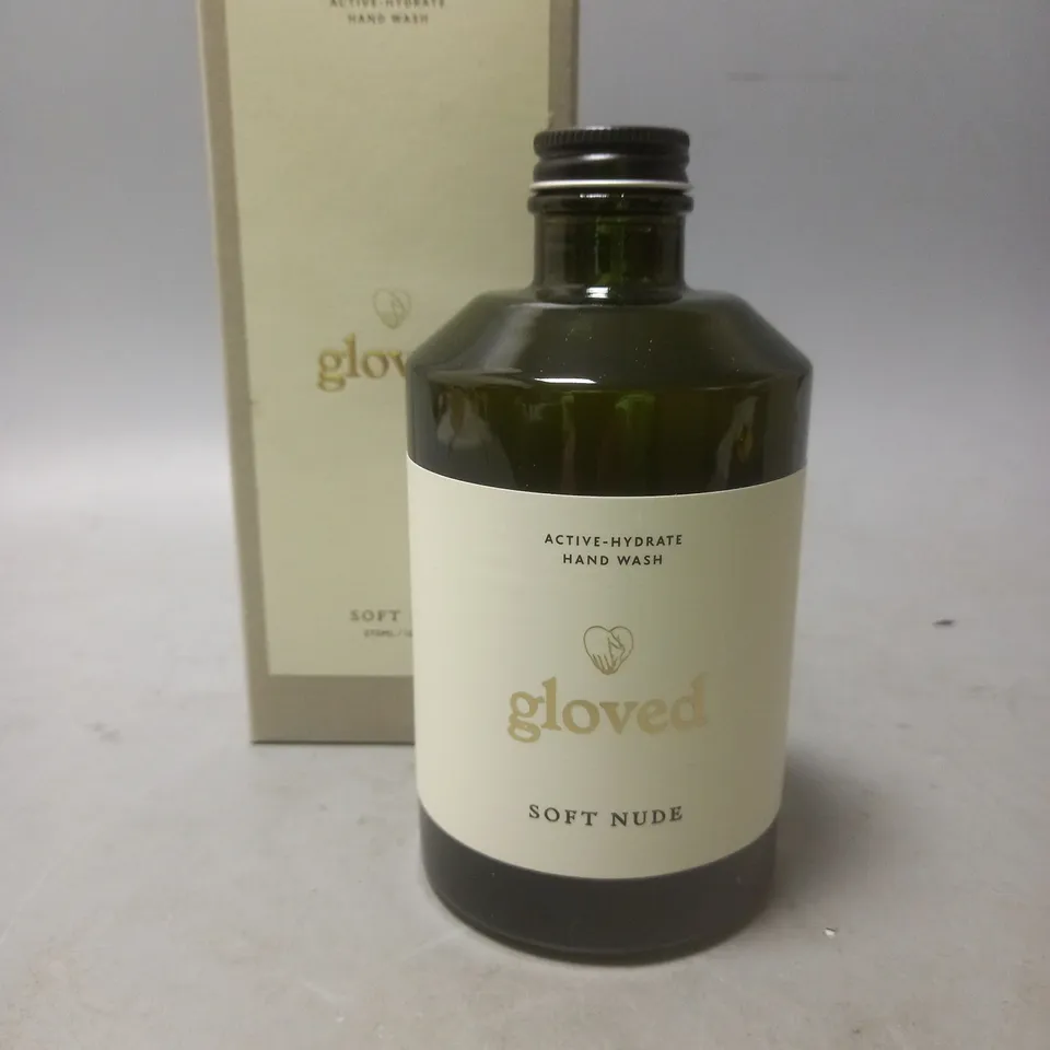 GLOVED SOFT NUDE ACTIVE-HYDRATE HAND WASH 375ML - COLLECTION ONLY - GLASS BOTTLE