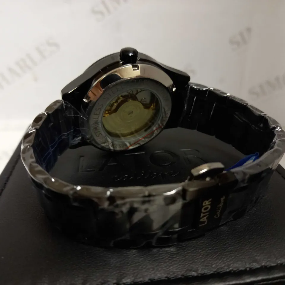 LATOR CALIBRE PART SKELETON GOLD FACE BRACELET STRAP WATCH RRP £550