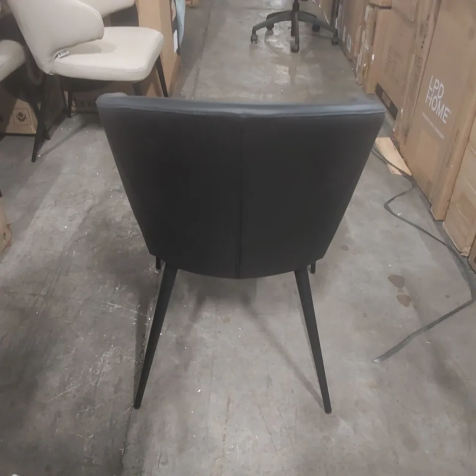 DANETTI LANDON BLACK LEATHER DINING CHAIR