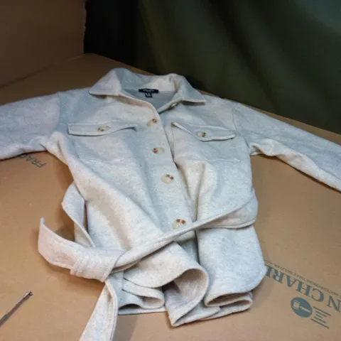NEWLOOK STONE BELTED SHACKET - SIZE 8 PETITE