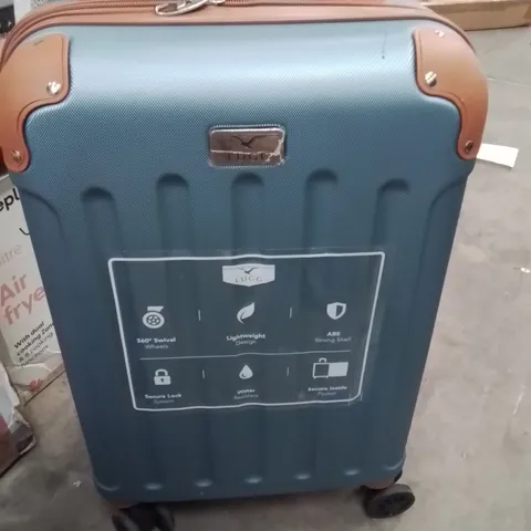 LUGG SUITCASE BLUE WITH BROWN 