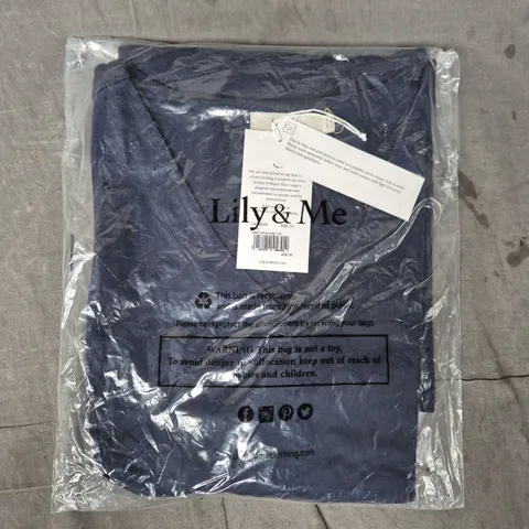 LILY & ME HILDA PINAFORE DRESS – NAVY TWILL, UK SIZE 14