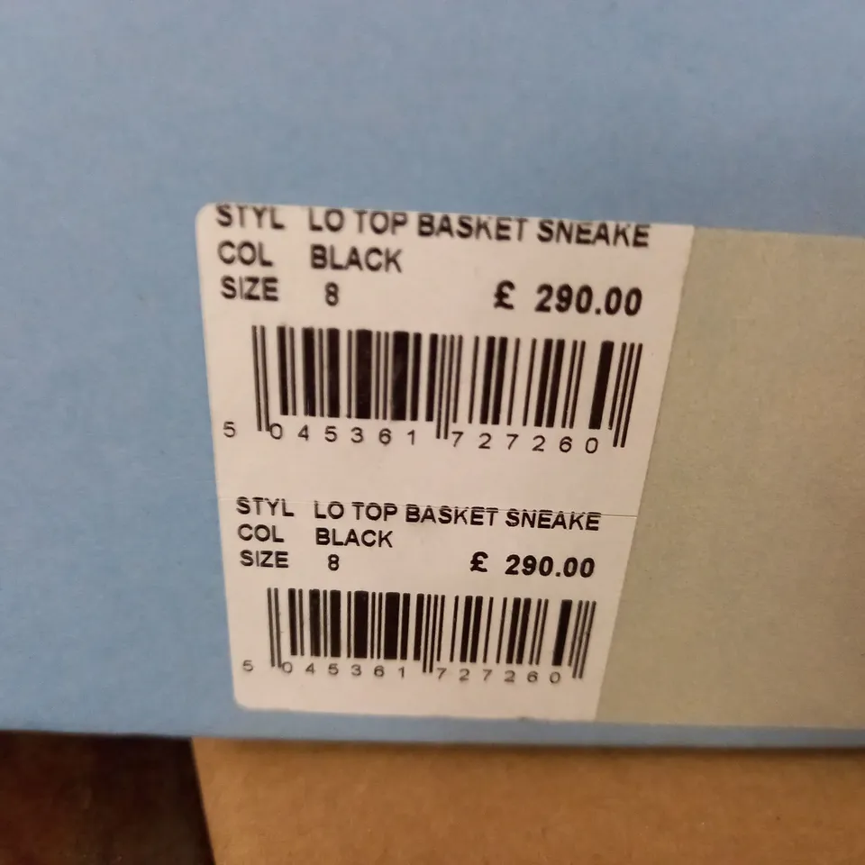 BOXED PAIR OF LANVIN LO TOP BASKET SNEAKERS IN BLACK - SIZE 8