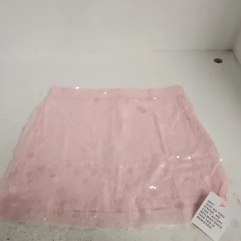 ASOS DESIGN PINK MIXED SEQUIN MINI SKIRT, UK 16 (US 12) – MADE IN CHINA