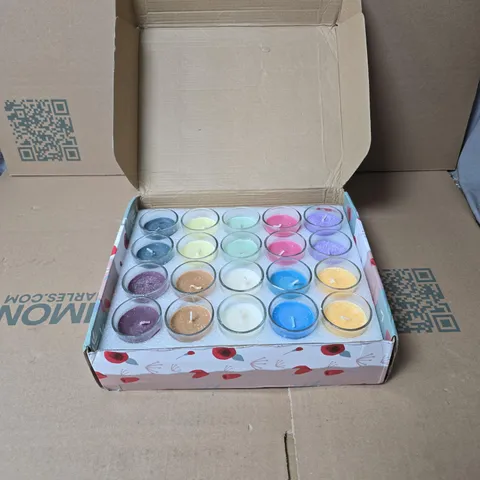 BOX OF ASSORTED SCENTED CANDLES BOXED