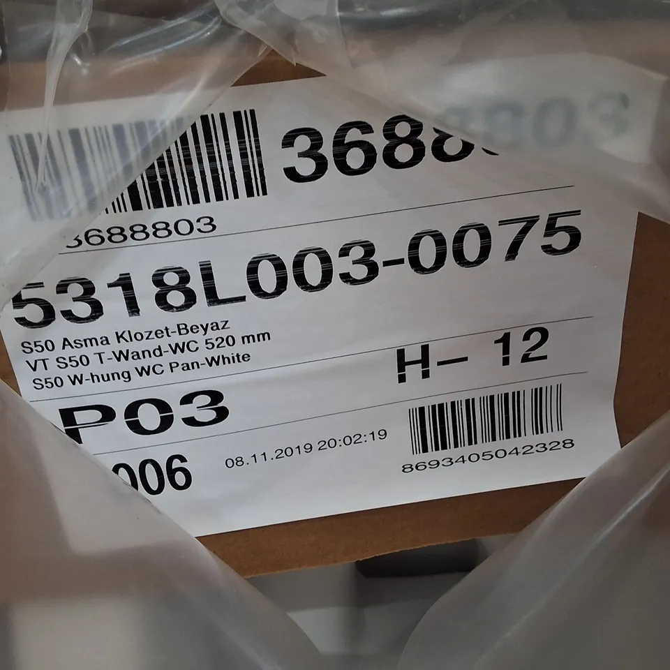 PALLET CONTAINING APPROXIMATELY 12 VITRA S50 WALL-HUNG WC PAN, 52CM