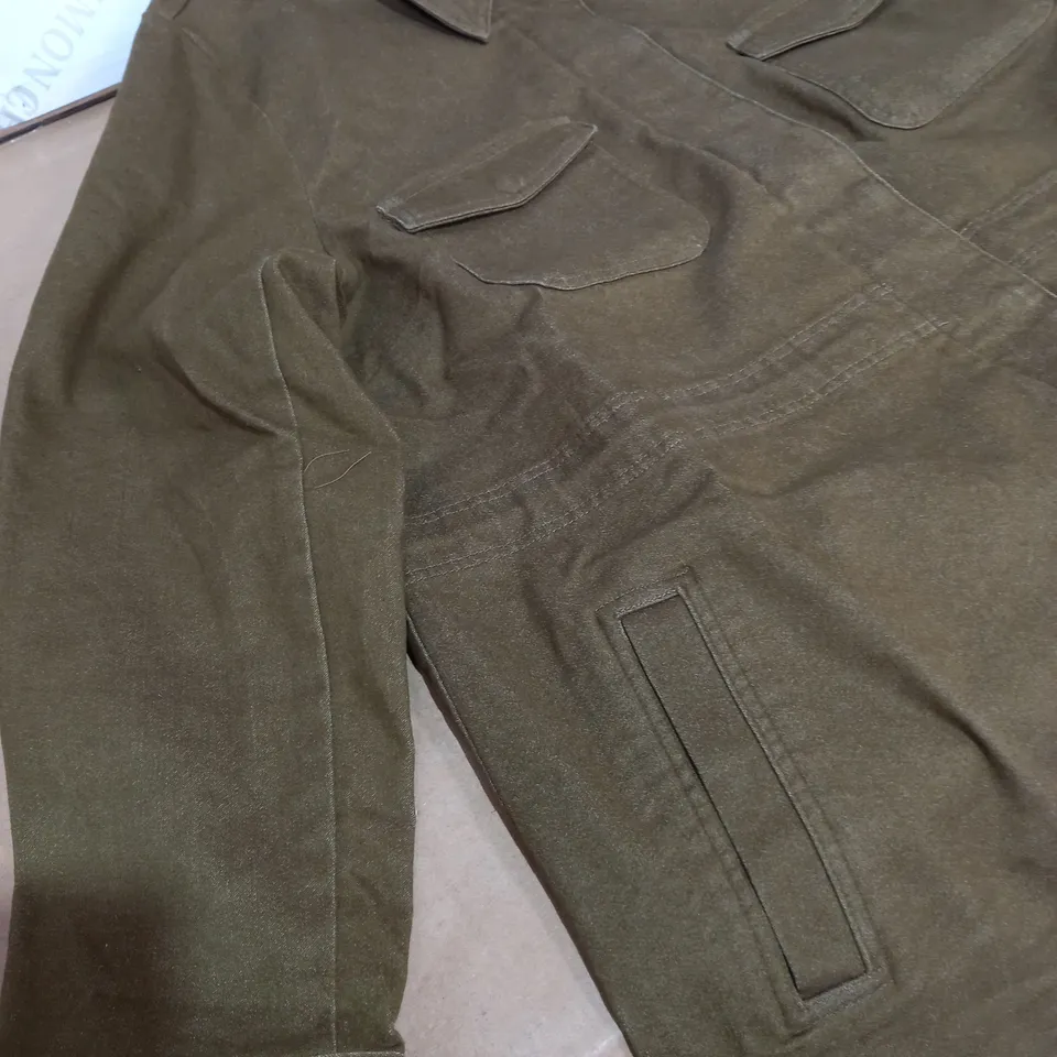 DENIM & CO. STRETCH TWILL UTILITY JACKET - OLIVE - 2XL