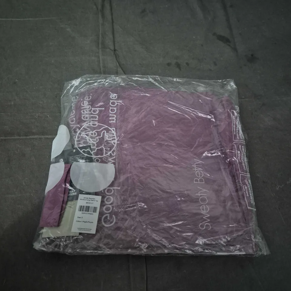 SWEATY BETTY ATHLETE SEAMLESS WORKOUT LONG SLEEVE TOP – SIZE S – ARGYLE PURPLE