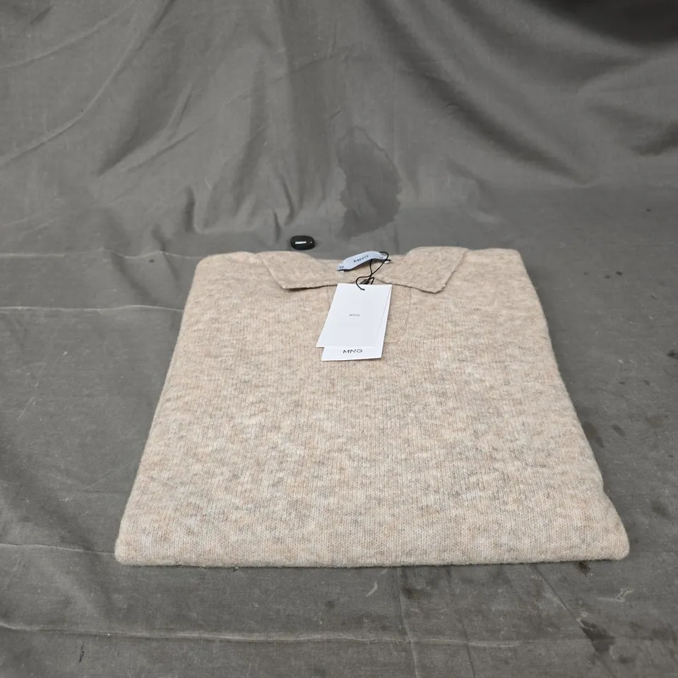 MANGO WOMEN'S BEIGE WOOL KNIT SWEATER – TAGS ATTACHED SIZE SMALL