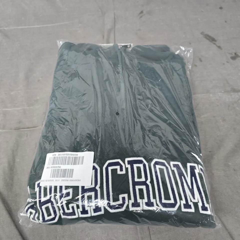 ABERCROMBIE & FITCH LOGO HOODIE IN GREEN SIZE S 
