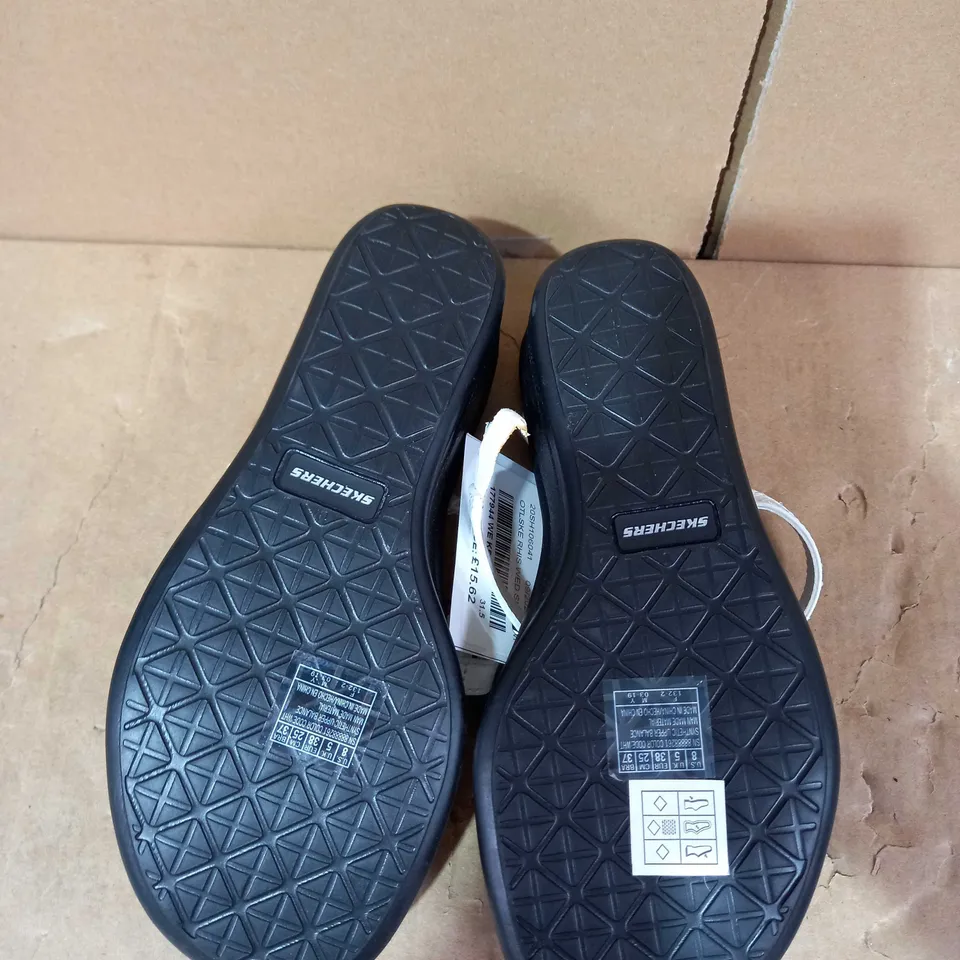 SKECHERS RHINESTONE MULTI STRAP WEDGE SANDAL - SIZE 5