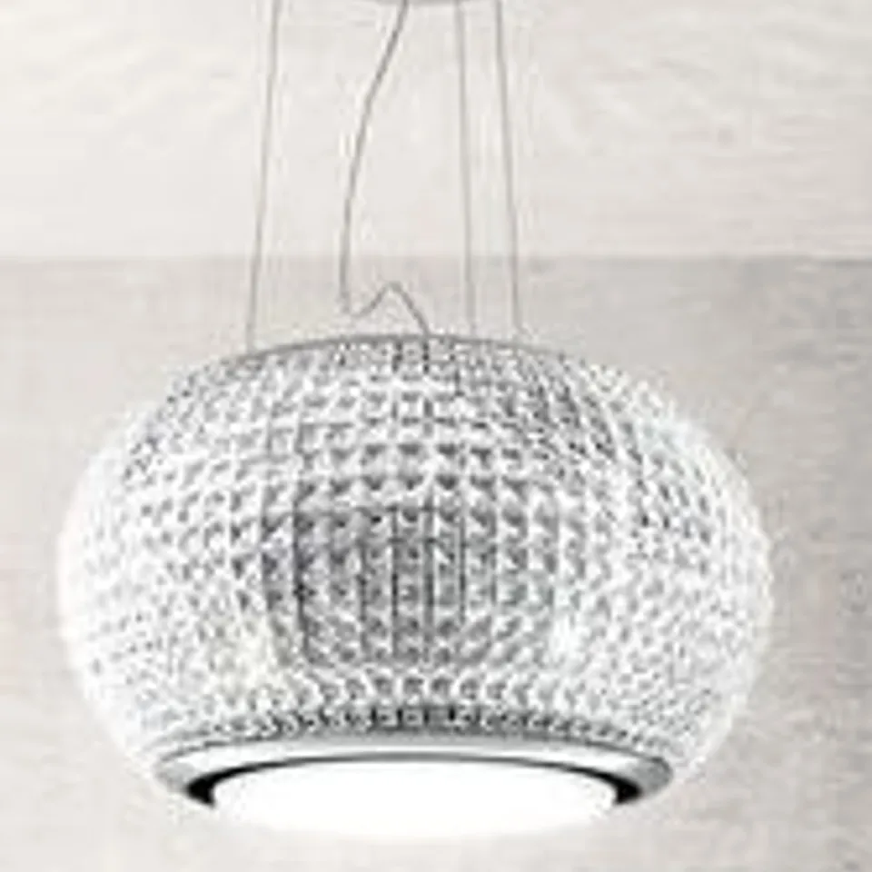 BOXED INTERSTELLAR  CLEAR CRYSTAL GLASS 70CM SUSPENDED CEILING EXTRACTOR(8 BOXES)