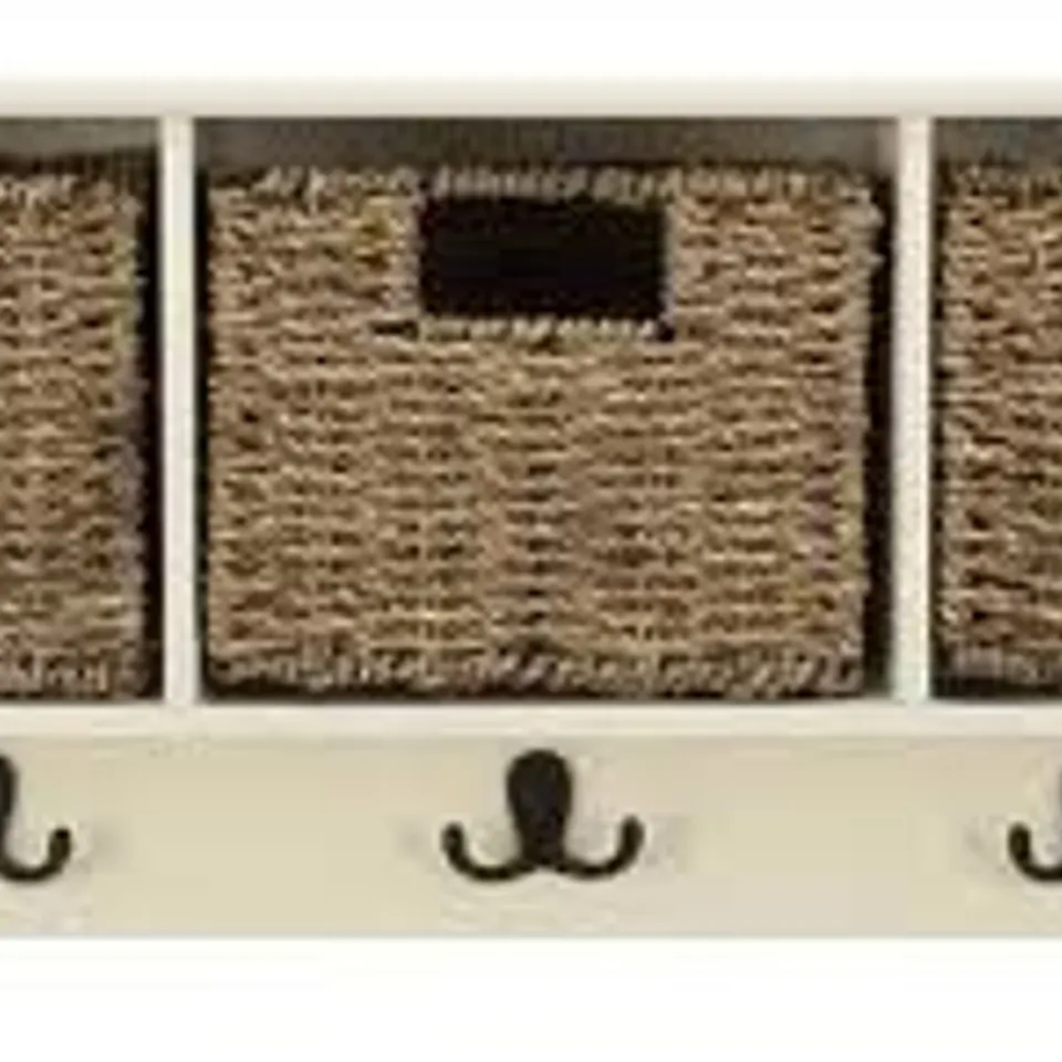 BOXED SAFAVIEH FINLEY HANGING 3 BASKET WALL RACK (1 BOX)