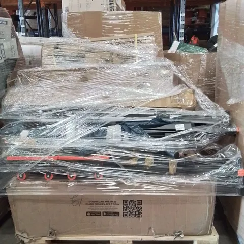 PALLET OF ASSORTED HOUSEHOLD GOODS AND PRODUCTS TO INCLUDE;MAXI CLIMBER,GYM BENCH