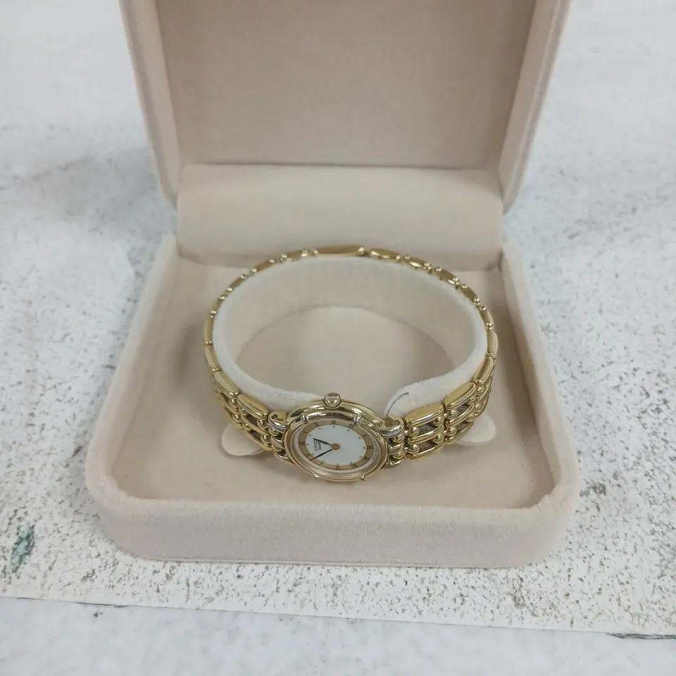 CITIZEN GOLD-TONE LADIES' WRISTWATCH WITH WHITE DIAL ON TWO-TONE BRACELET – IN JEWELLERY BOX