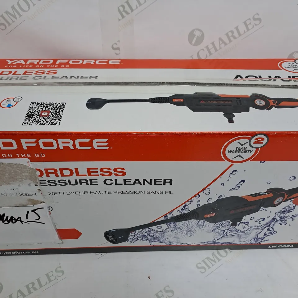 BOXED YARD FORCE CORDLESS PRESSURE CLEANER 