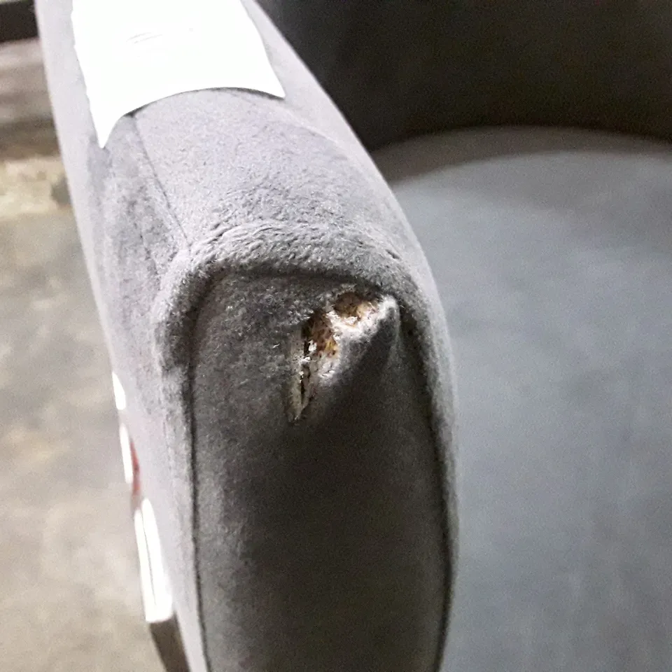 GREY VELVET CURVED DINING CHAIR 