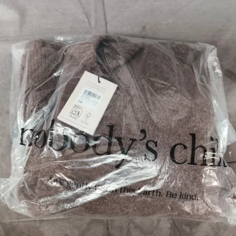 BAGGED NOBODY'S CHILD WOOL SADDLE SHOULDER CARDIGAN IN BROWN SIZE MEDIUM