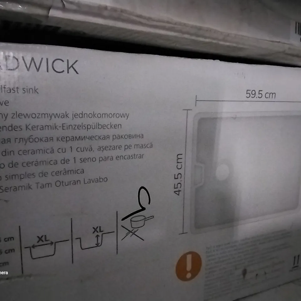 BOXED CHADWICK 1 BOWL BELFAST SINK