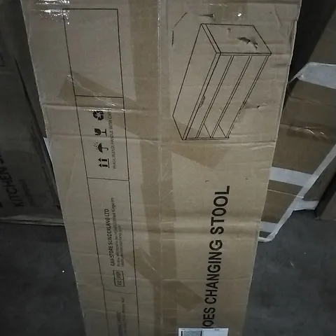 BOXED LIVING AND HOME PORCH SHOES CHANGING STOOL WARM WHITE