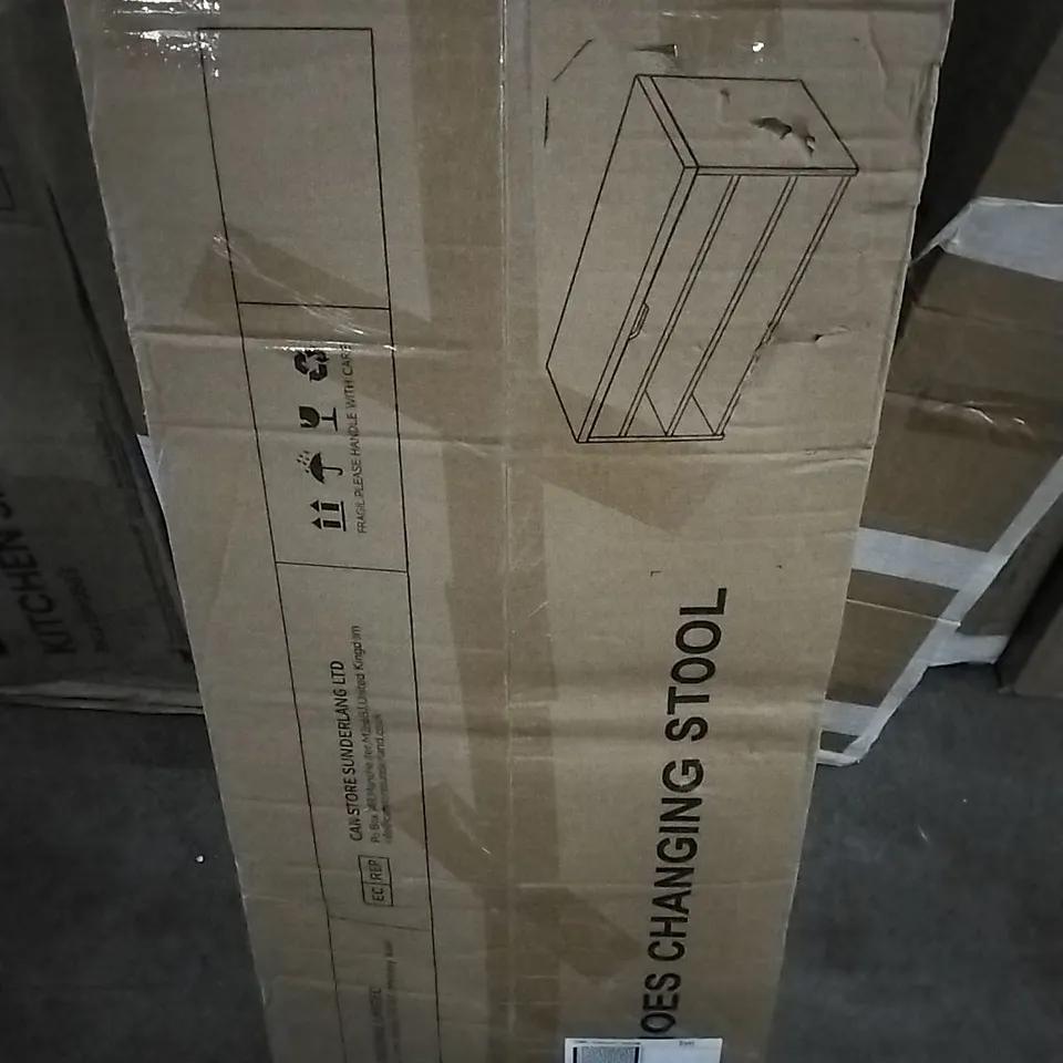 BOXED LIVING AND HOME PORCH SHOES CHANGING STOOL WARM WHITE