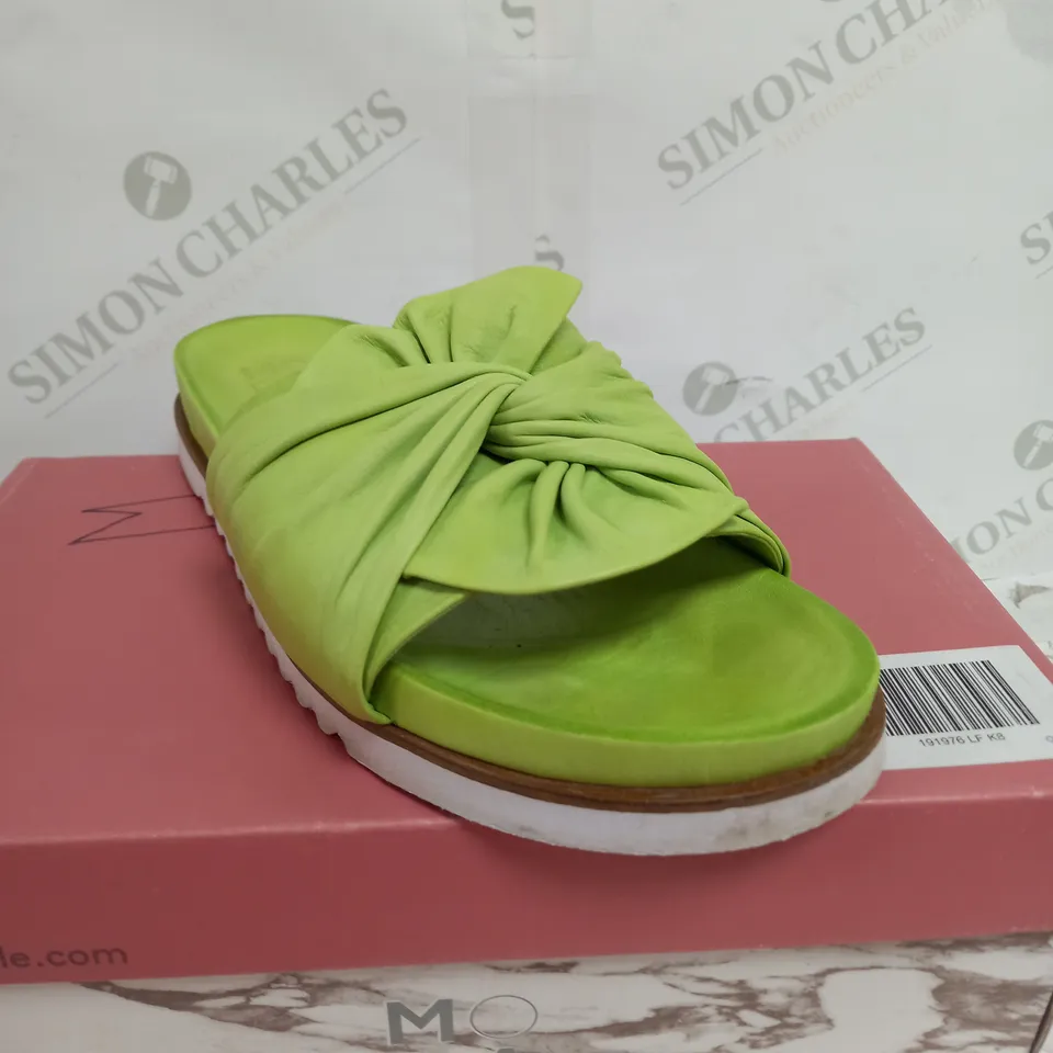 MODA IN PELLE OMYRA LIME GREEN LEATHER SANDAL SLIDERS - SIZE 8