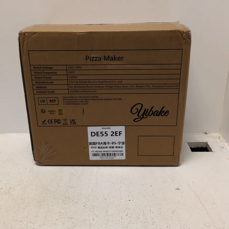 YIBAKE PIZZA MAKER – 1200W, 220-240V, 50HZ (MODEL DE55 2EF)