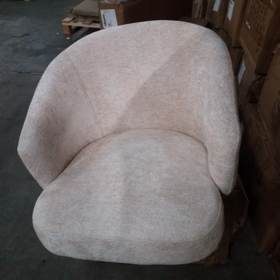 BOXED 360° SWIVEL DINING CHAIR CHENILLE  - BEIGE 