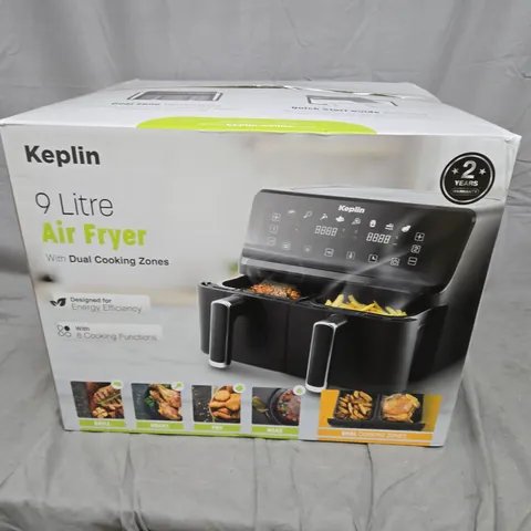 KEPLIN 9 LITRE AIR FRYER WITH DUAL COOKING ZONES – BOXED