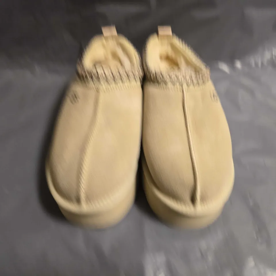 PAIR OF UGG TAZZ PLATFORM MULES - UK SIZE UNSPECIFIED