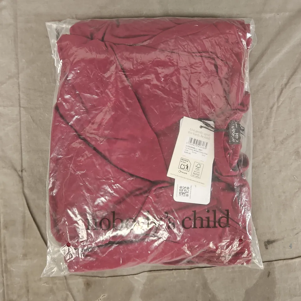 BAGGED NOBODY'S CHILD LONG SLEEVE AUBREY MIDAXI DRESS IN RED SIZE UK 6