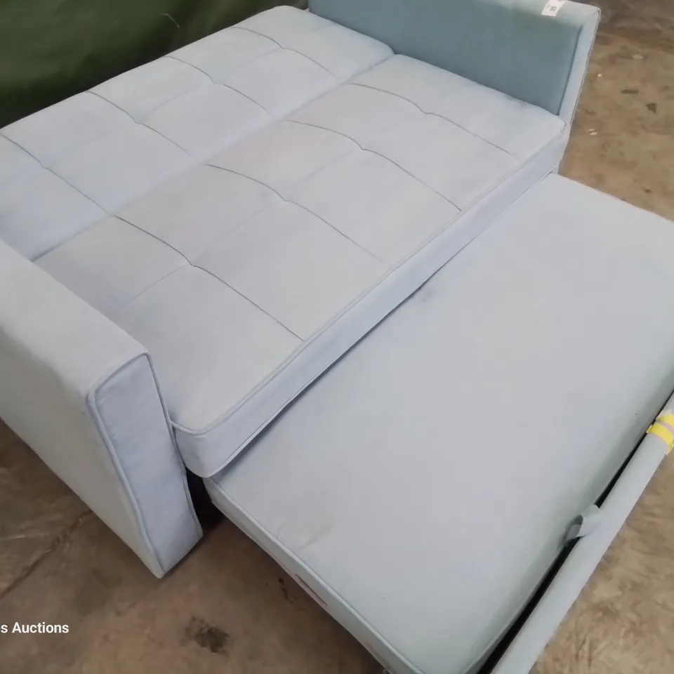 DESIGNER CLIC CLAC SOFA BED BABY BLUE PLUSH FABRIC 