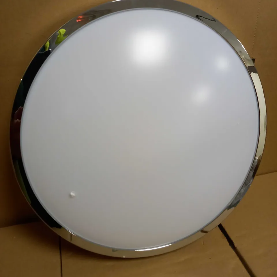DAR LIGHTING GROUP ORORA 30CM LED FLUSH WHITE POLISHED CHROME TRIM 