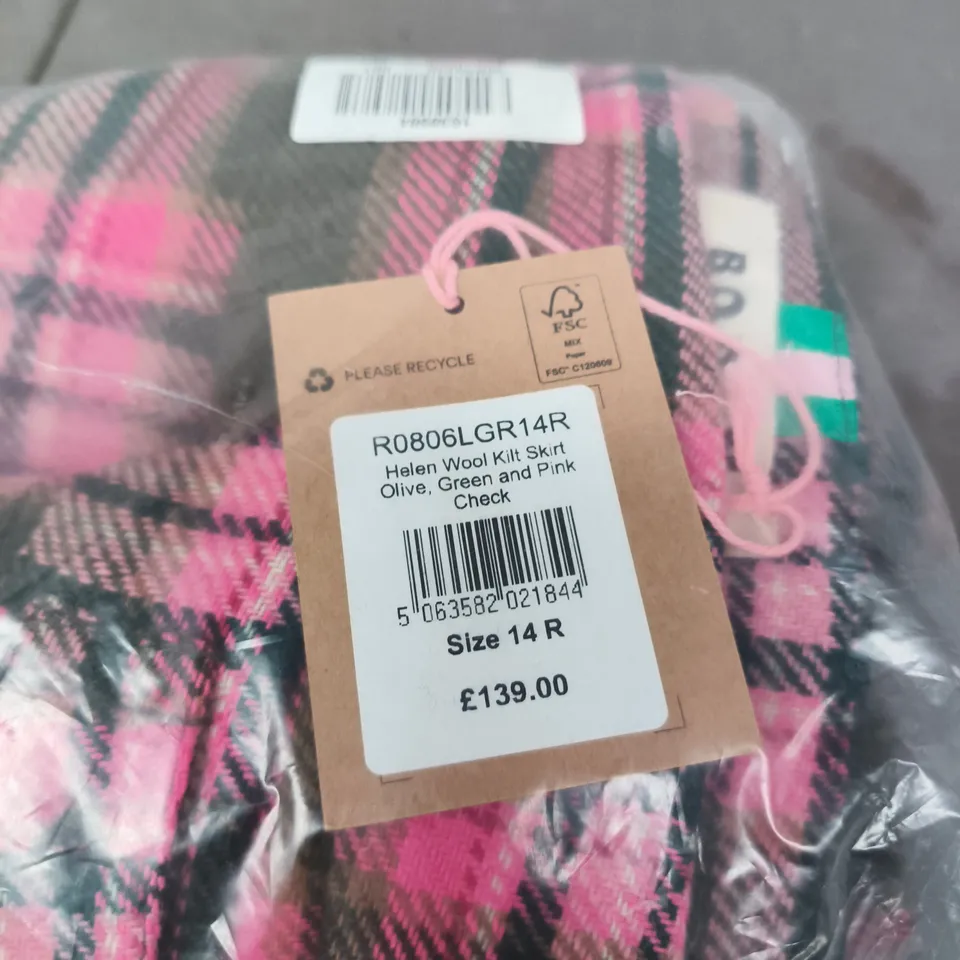 BAGGED BODEN HELEN WOOL KILT SKIRT - SIZE 14R