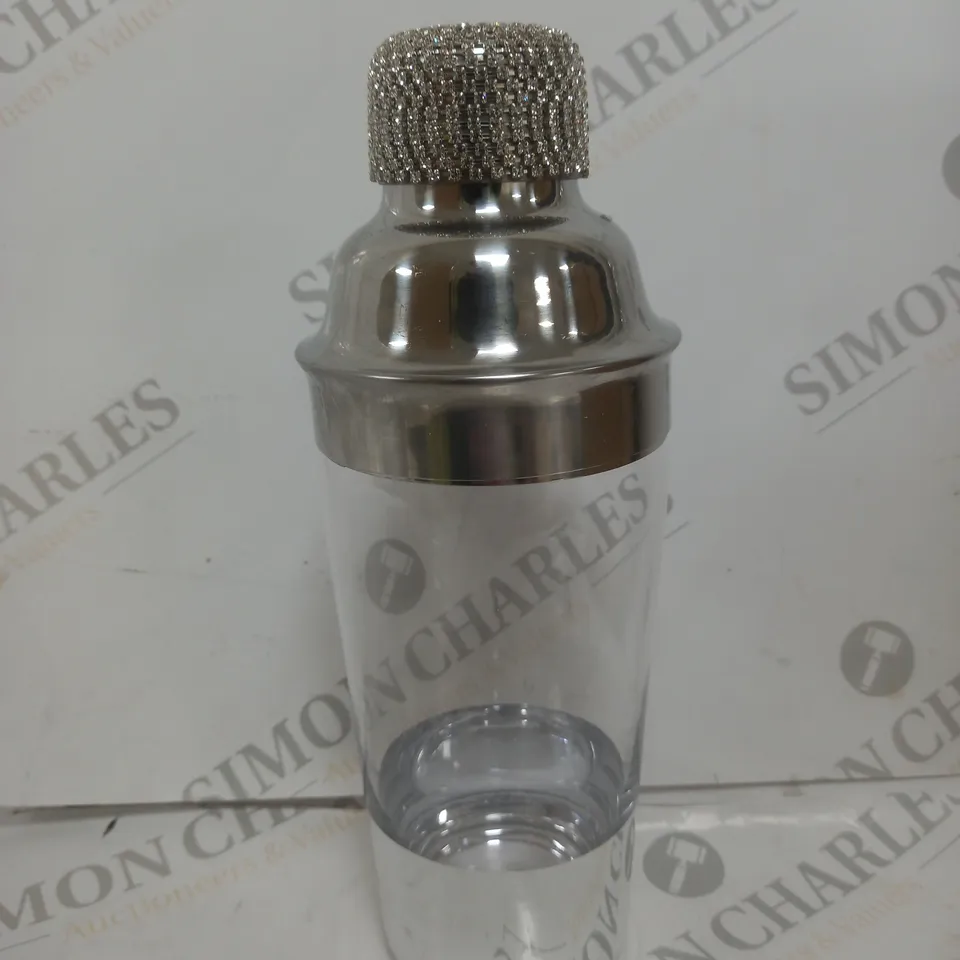 JM BY JULIEN MACDONALD CRYSTAL LID COCKTAIL SHAKER IN GIFT BOX