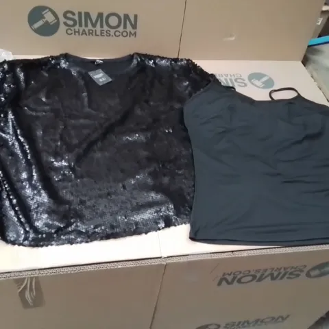 BOXED BRAND NEW APPROXIMATELY 11 SIMPLY BE SEQUIN TOP BLACK SIZE 20