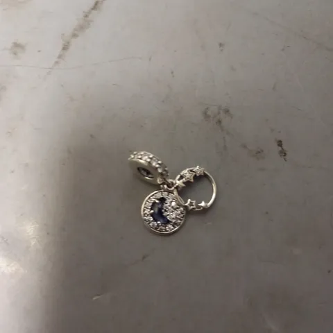 PANDORA OUTLET BLUE NIGHT SKY CRESCENT MOON & STARS DANGLE CHARM