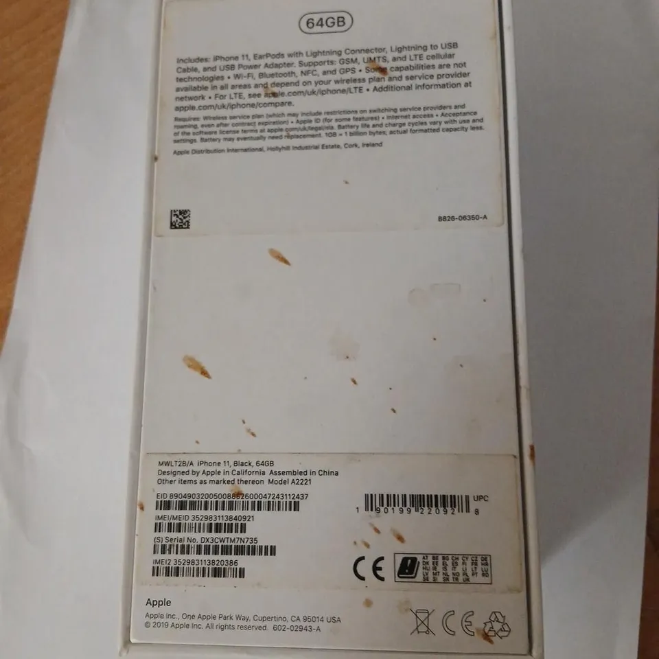 APPLE IPHONE 11 64GB BLACK – LOCKED TO OWNER (ACTIVATION LOCK) – BOXED