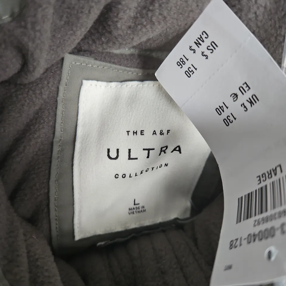 THE A&F ULTRA COLLECTION QUILTED JACKET – SIZE L, GREEN 
