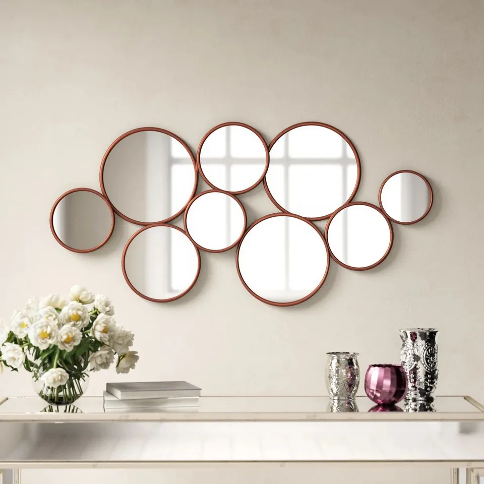 BOXED KARL METAL FLAT WALL MIRROR 