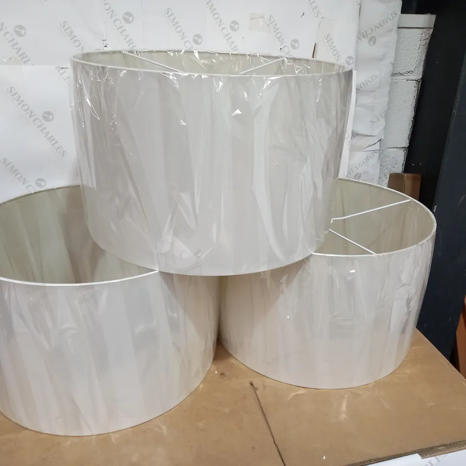LOT OF 3 NEW ONTARIO WHITE GLOSS LIGHT SHADES