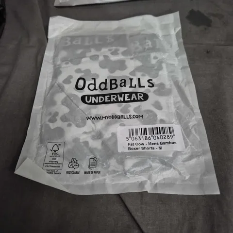 2 PAIRS OF ODDBALLS UNDERWEAR FAT COW MEN'S BAMBOO BOXER SHORTS - SIZE M