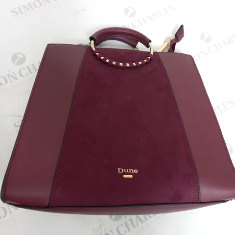 DUNNE LONDON BURGUNDY HANDBAG 