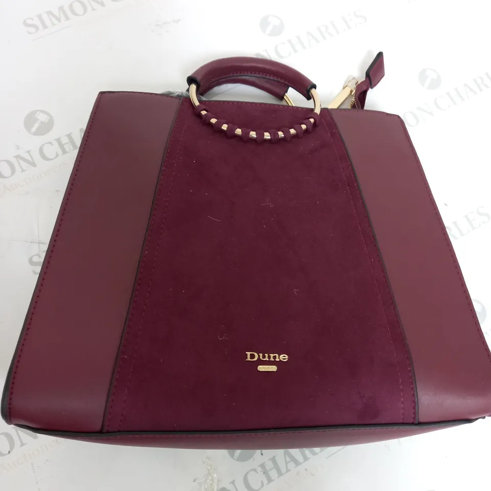 DUNNE LONDON BURGUNDY HANDBAG 