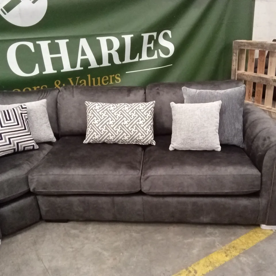 AMARA LEFT HAND DOUBLE ARM CORNER GROUP SOFA - CHARCOAL RRP £2649